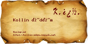 Kollin Ádám névjegykártya